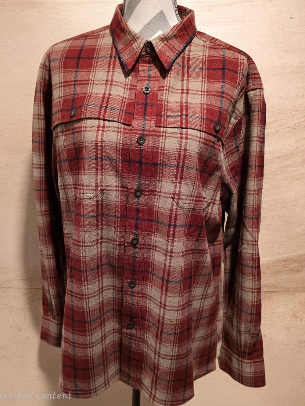 Royal Robbins Shirt Mens XL Red Plaid Long Sleeve Flannel Button Up Hiking Camp.